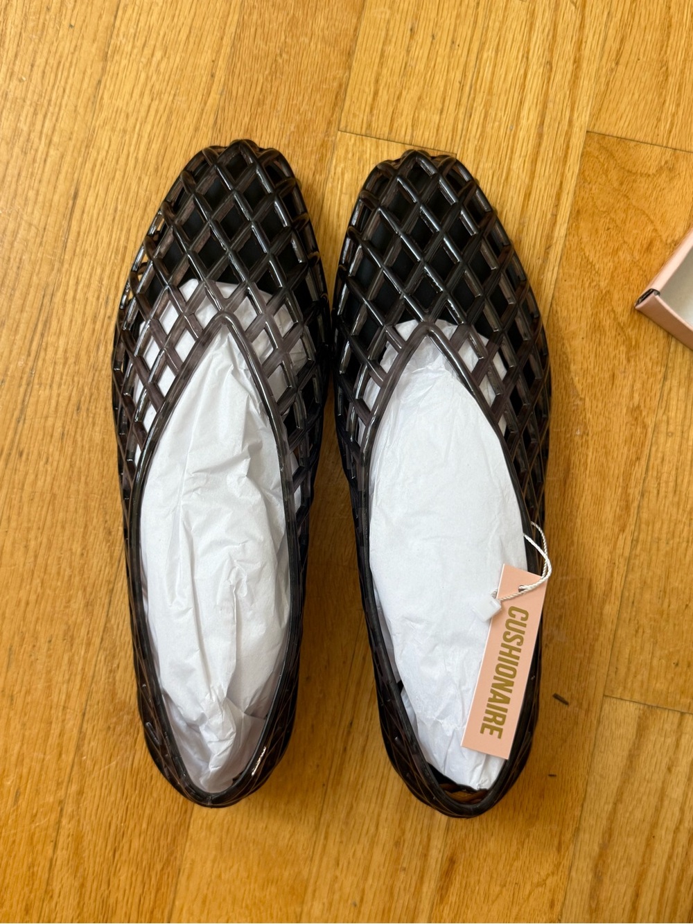 Cushionaire Women's Black Lattice Slip-On Flats